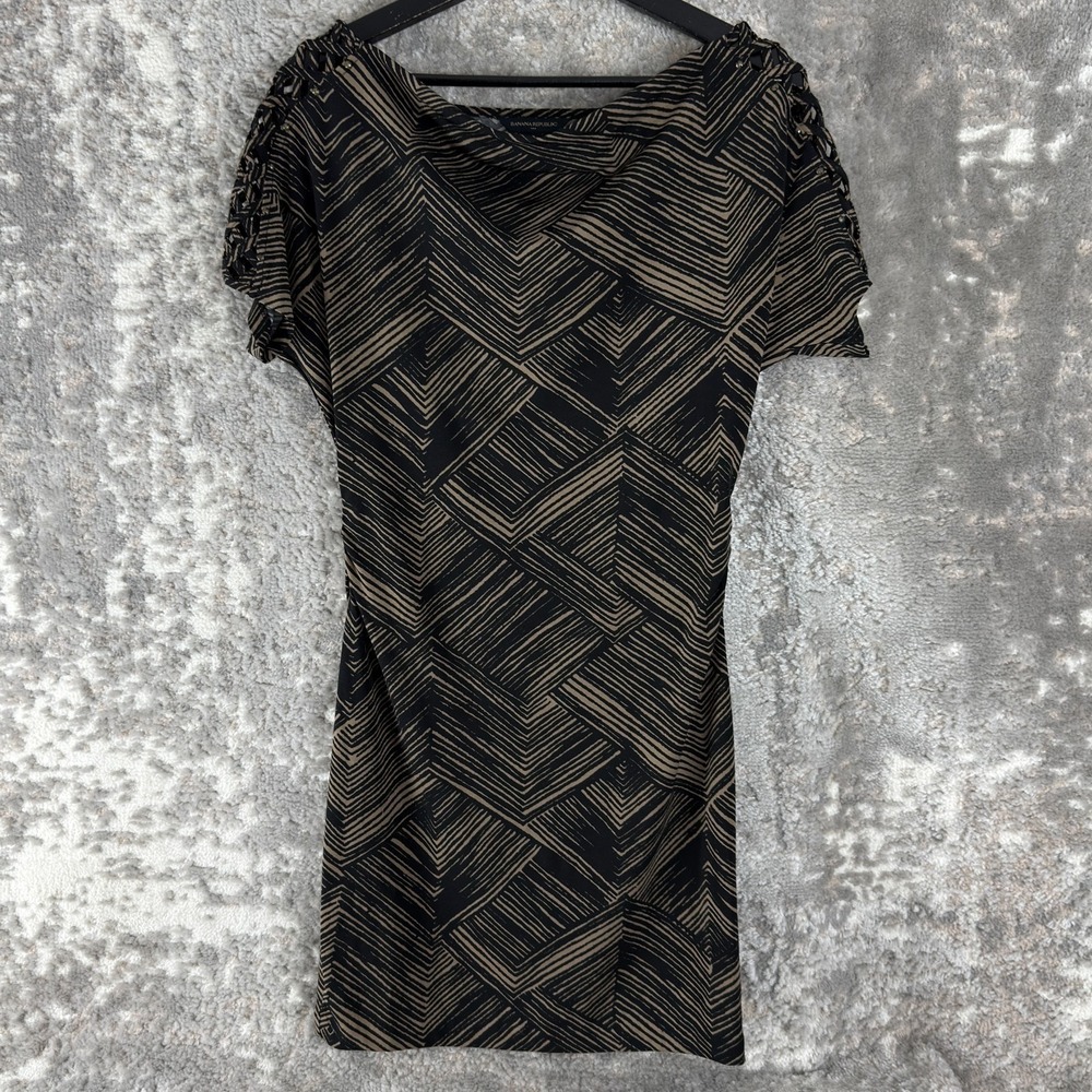 Banana Republic Size XS Casual Sheath Mini Dress Short Sleeve Pullover Stretch